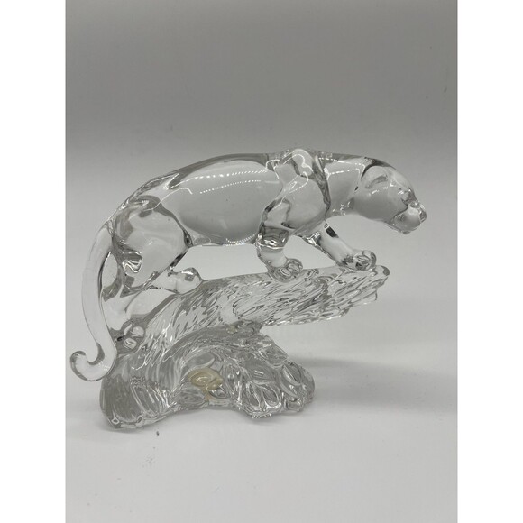 Wonders of the Wild Other - Wonders Of The Wild Crystal Panther Figurine 24% Lead Clear Germany Cat Decor